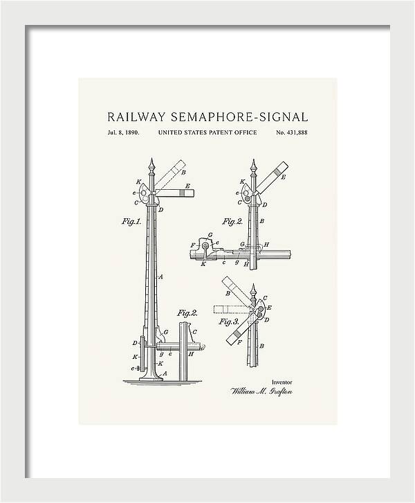 Railway Semaphore Signal Minimalist Patent Us431888