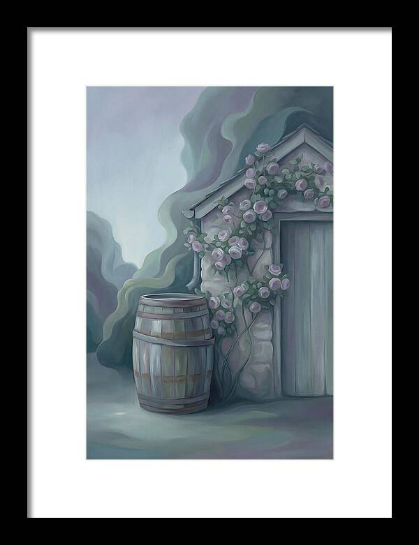 Rain Barrel Beside Garden Shed