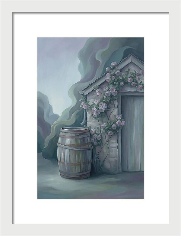 Rain Barrel Beside Garden Shed