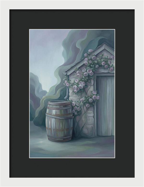 Rain Barrel Beside Garden Shed