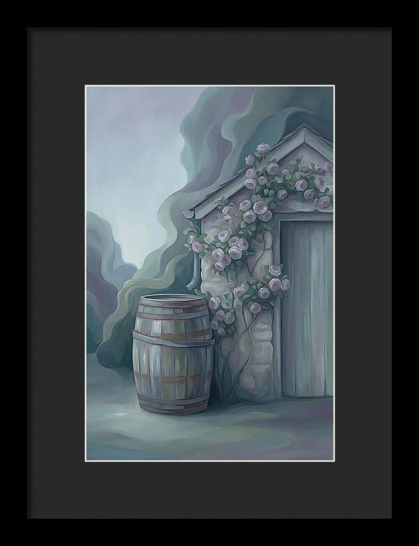 Rain Barrel Beside Garden Shed