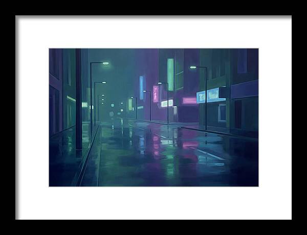 Rain Slicked City Street