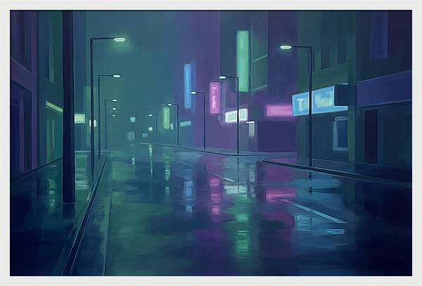 Rain Slicked City Street