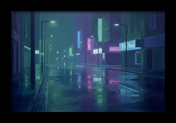 Rain Slicked City Street