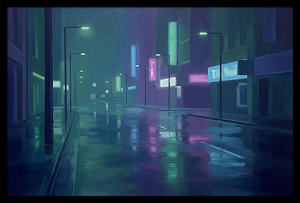 Rain Slicked City Street
