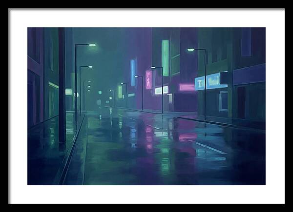 Rain Slicked City Street