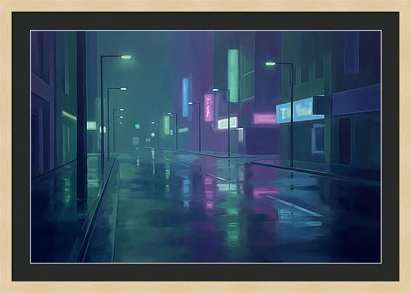 Rain Slicked City Street
