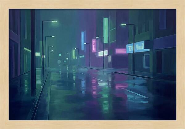 Rain Slicked City Street