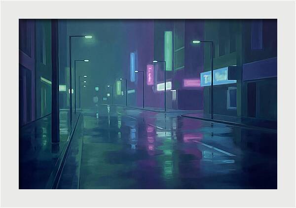 Rain Slicked City Street