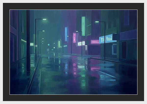 Rain Slicked City Street