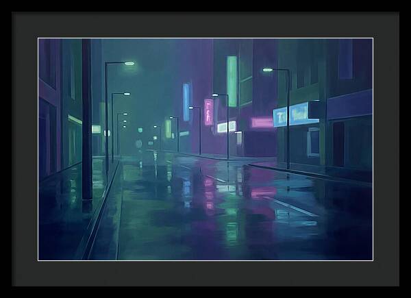 Rain Slicked City Street