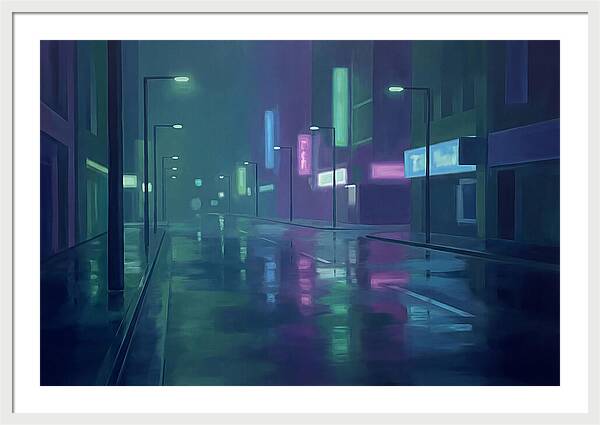 Rain Slicked City Street