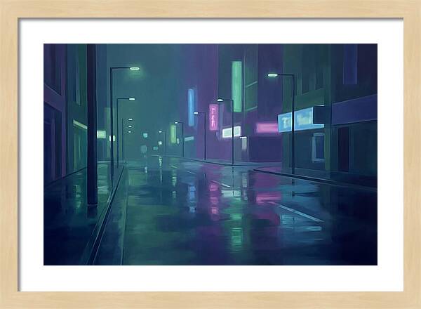 Rain Slicked City Street