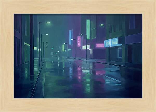 Rain Slicked City Street