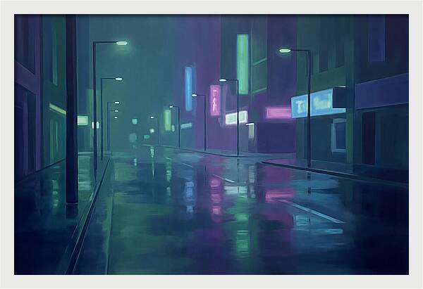Rain Slicked City Street