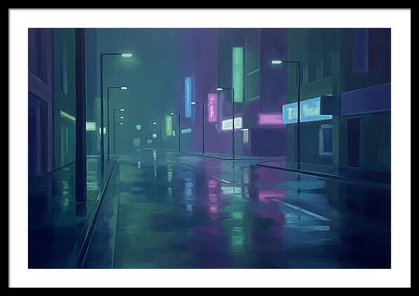 Rain Slicked City Street