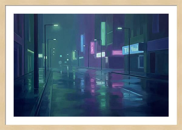 Rain Slicked City Street