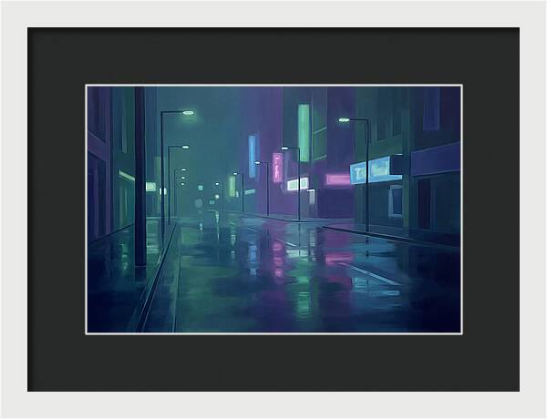 Rain Slicked City Street