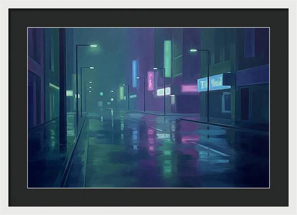 Rain Slicked City Street