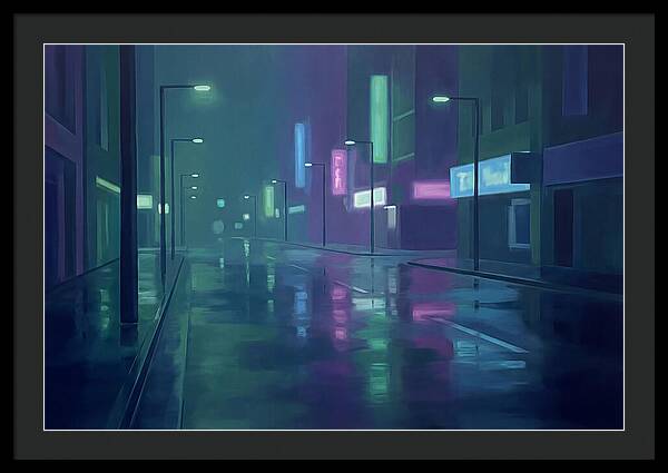Rain Slicked City Street