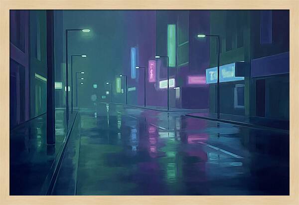 Rain Slicked City Street