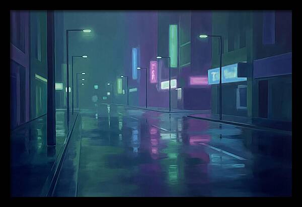 Rain Slicked City Street