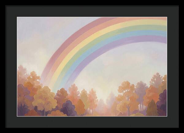 Rainbow Over Autumn Forest