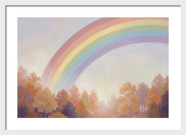 Rainbow Over Autumn Forest