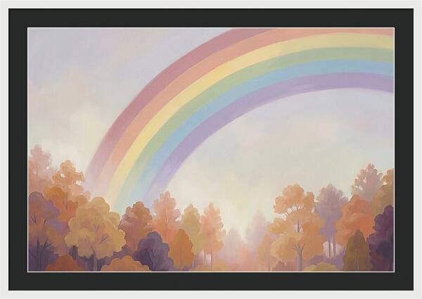 Rainbow Over Autumn Forest