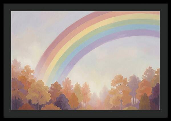 Rainbow Over Autumn Forest