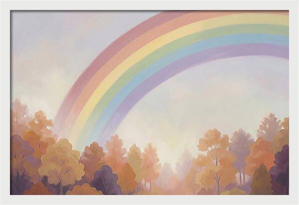Rainbow Over Autumn Forest