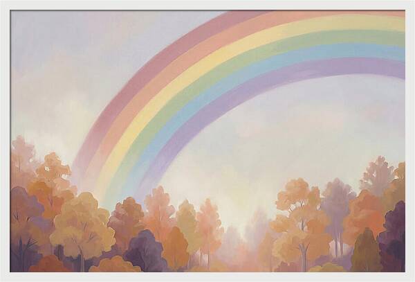 Rainbow Over Autumn Forest