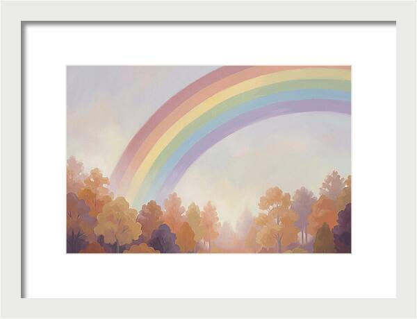 Rainbow Over Autumn Forest