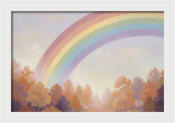 Rainbow Over Autumn Forest