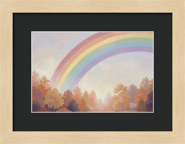 Rainbow Over Autumn Forest