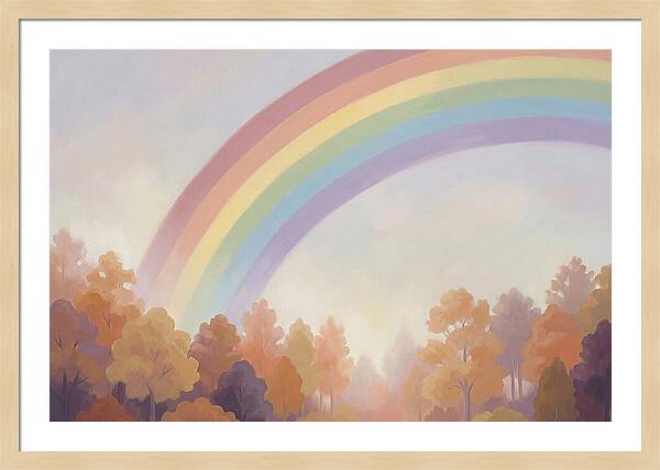 Rainbow Over Autumn Forest
