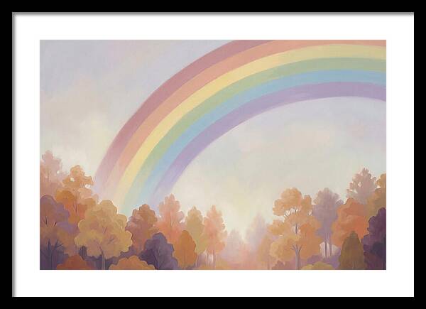 Rainbow Over Autumn Forest