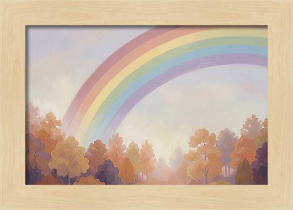 Rainbow Over Autumn Forest