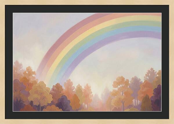 Rainbow Over Autumn Forest