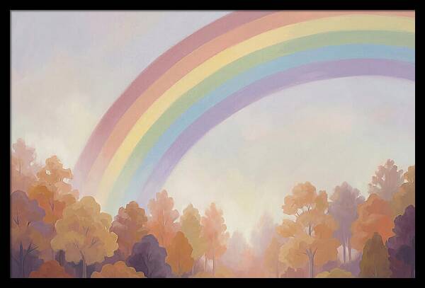 Rainbow Over Autumn Forest