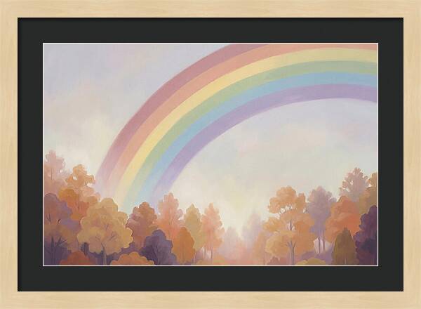 Rainbow Over Autumn Forest