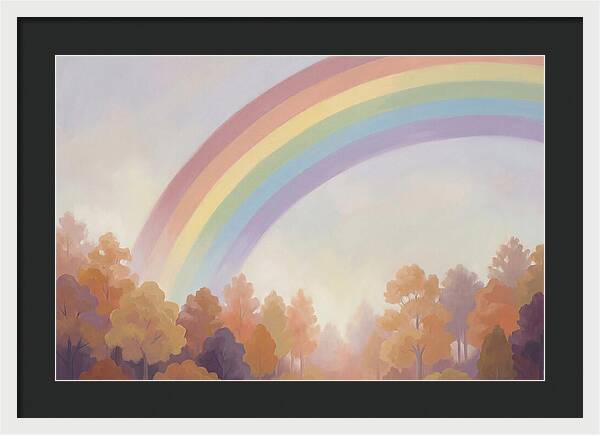 Rainbow Over Autumn Forest