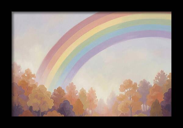 Rainbow Over Autumn Forest