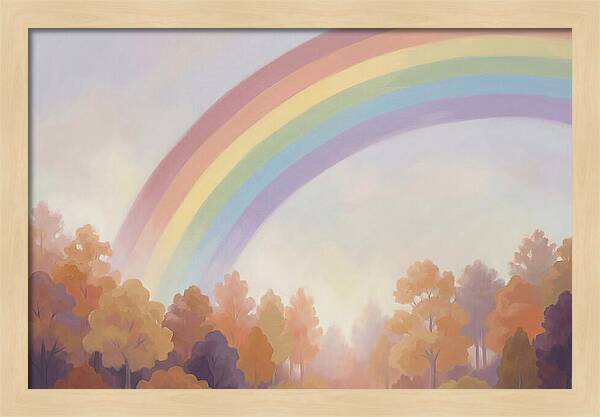 Rainbow Over Autumn Forest