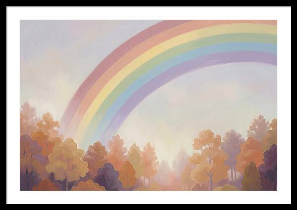 Rainbow Over Autumn Forest