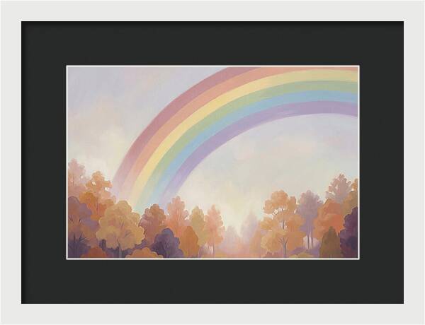 Rainbow Over Autumn Forest