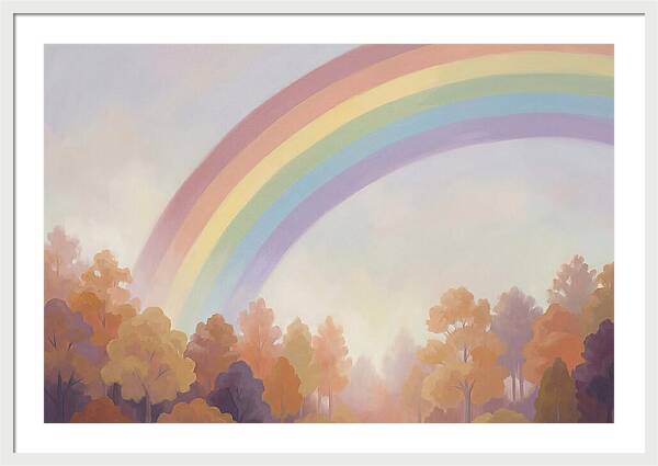 Rainbow Over Autumn Forest