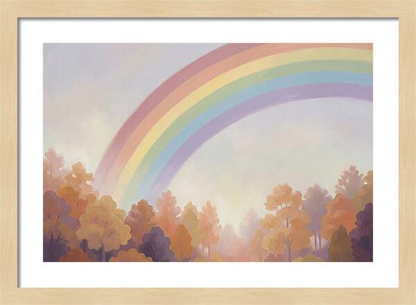 Rainbow Over Autumn Forest