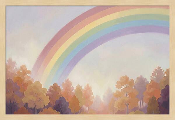 Rainbow Over Autumn Forest