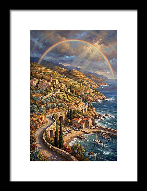 Rainbow Over Mediterranean Landscape